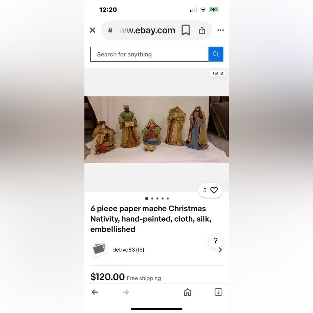 Nativity Scene Vintage 8-Pc Paper Mache Multi-Color Christmas/Holiday Decor EUC - Picture 15 of 15
